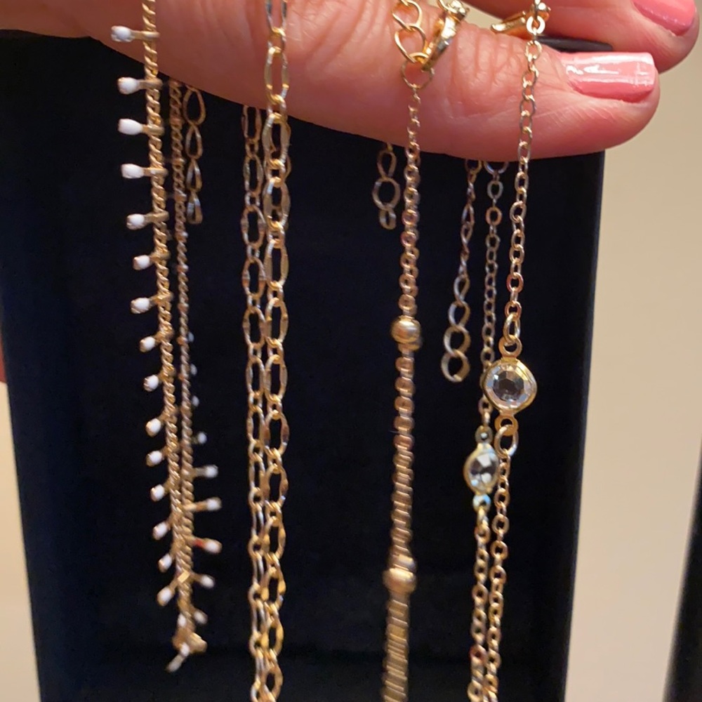 Ankle bracelets Set of four goldtone